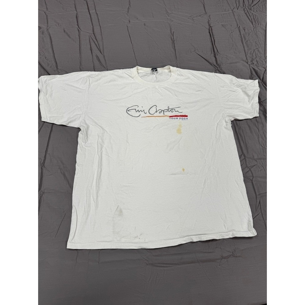 Vintage Eric Clapton Tour 2004 T-Shirt White Mens XXL Concert Graphic Tee